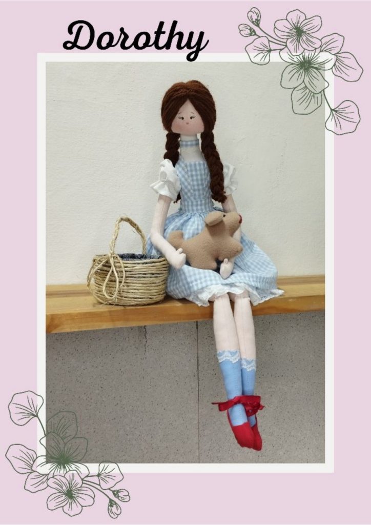 Vestido e sapato da boneca Dorothy - molde parte 1