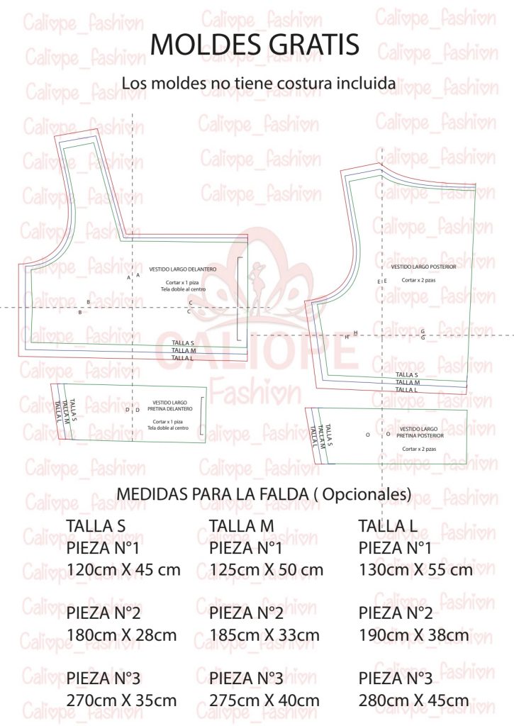 Vestido longo com decote quadrado - molde parte 1