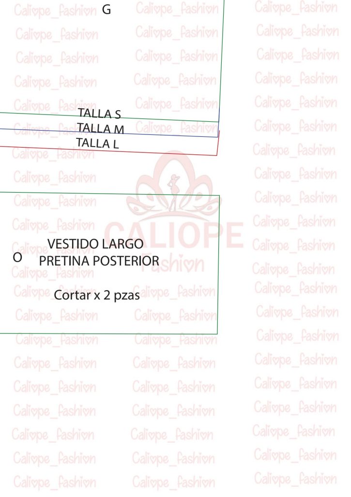 Vestido longo com decote quadrado - molde parte 9