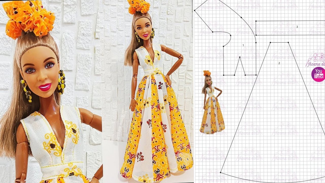 Vestido longo para Barbie modelo 11