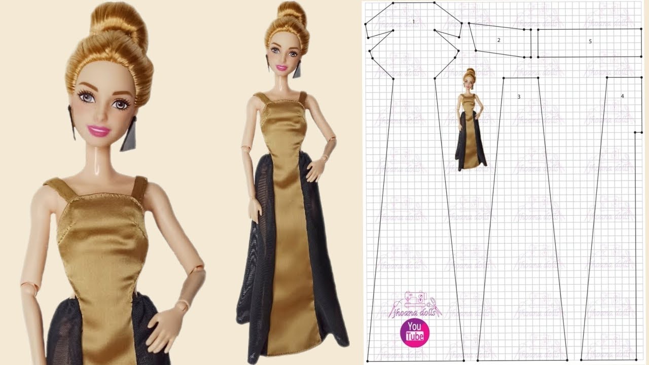 Vestido longo para Barbie modelo 14