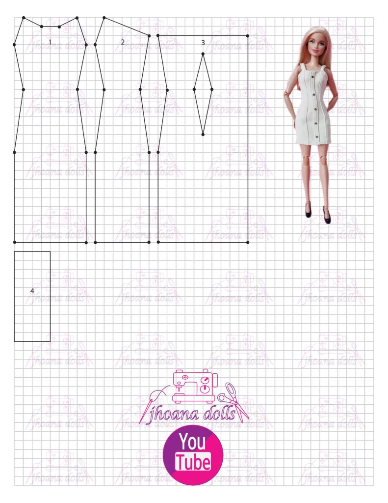 Vestido para Barbie modelo 137 - molde parte 1
