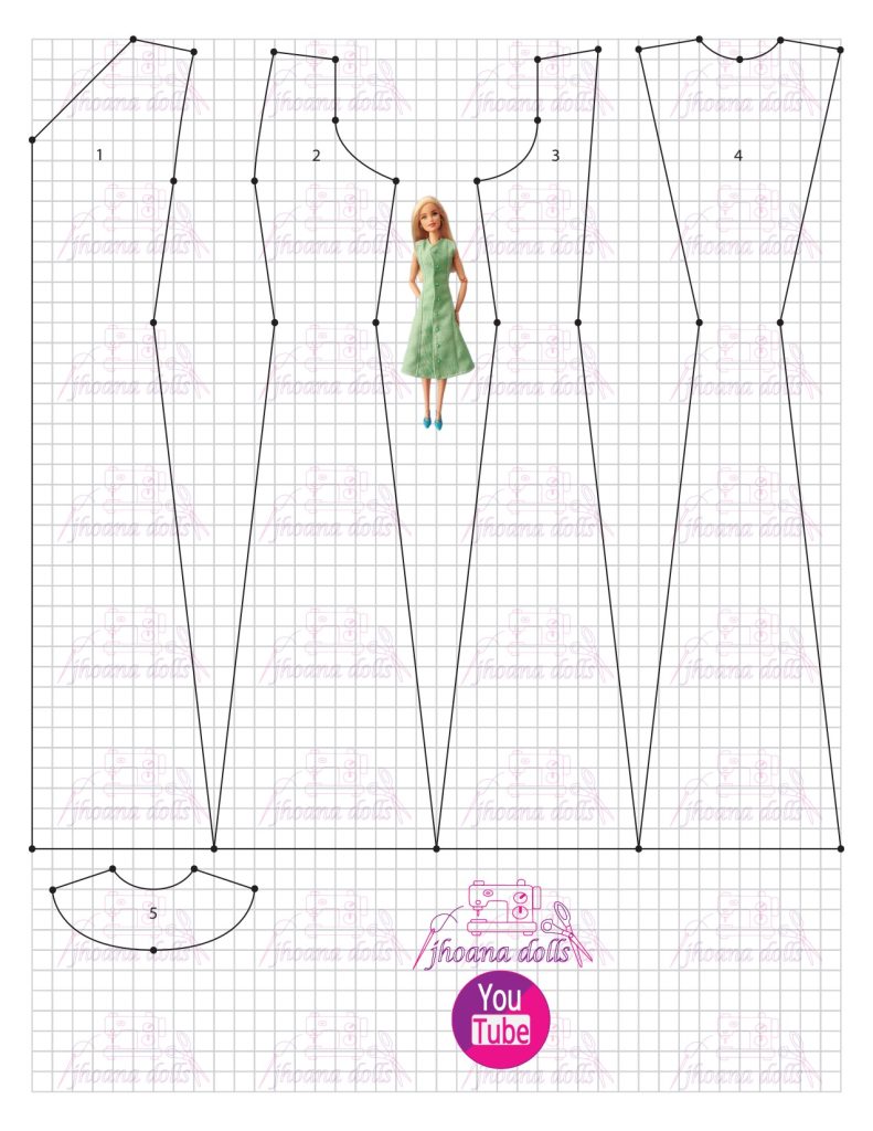 Vestido para Barbie modelo 172 - molde parte 1
