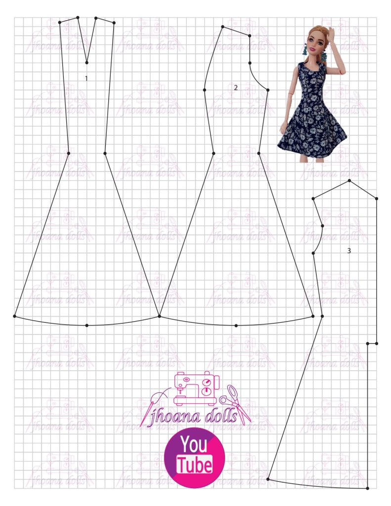 Vestido para Barbie modelo 36 - molde parte 1