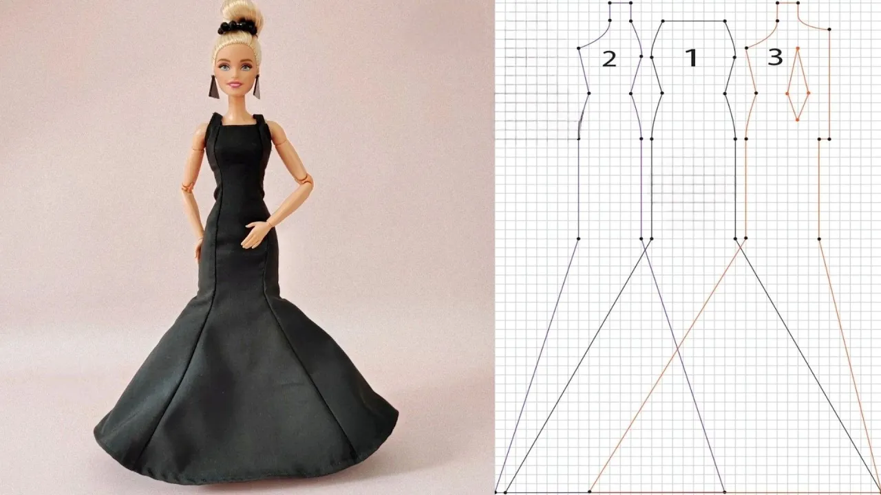 Vestido sereia para Barbie modelo 87