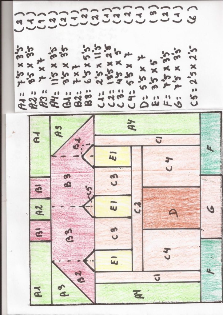 Bloco casinha de patchwork número 12 - molde parte 1