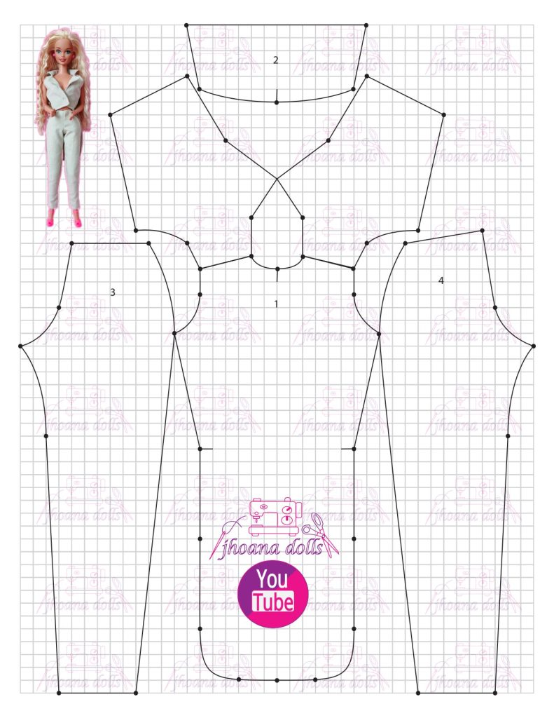 Blusa e calça para Barbie antiga modelo 136 - molde parte 1