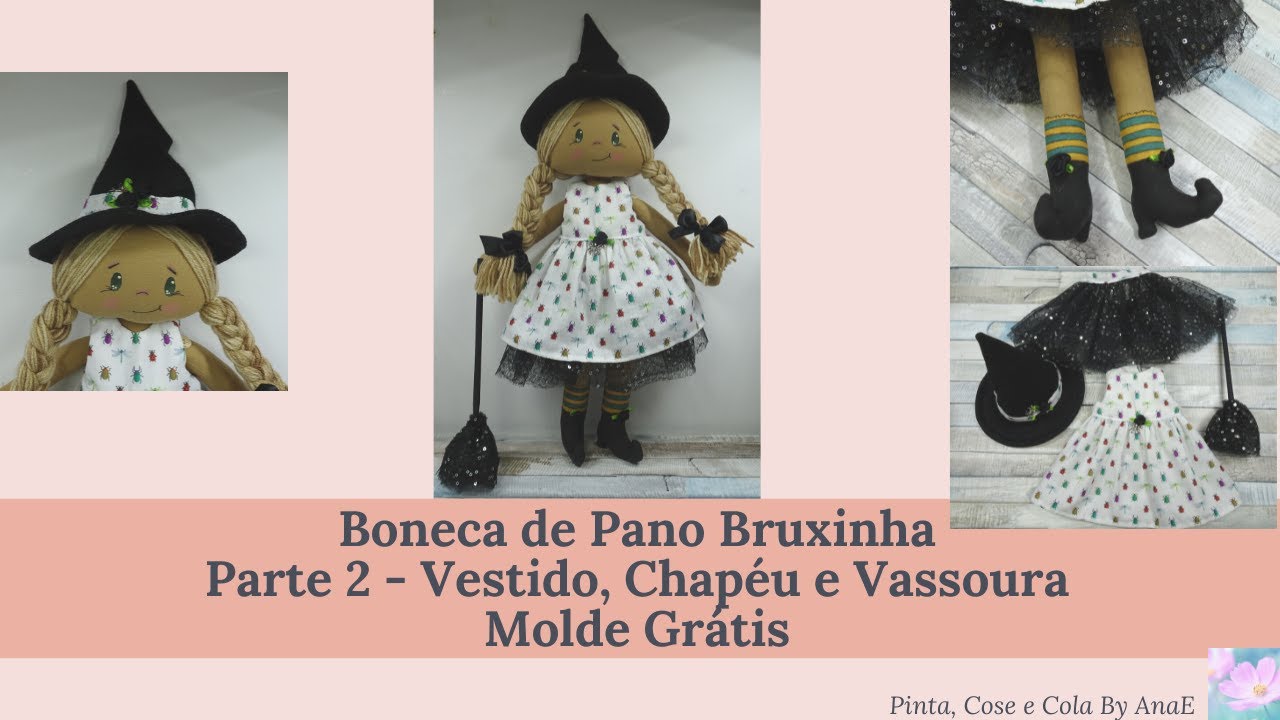 Boneca de pano bruxinha parte 2