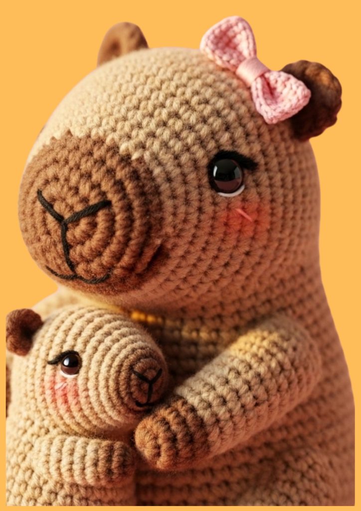 Capivara mãe e filhote de amigurumi - molde parte 2
