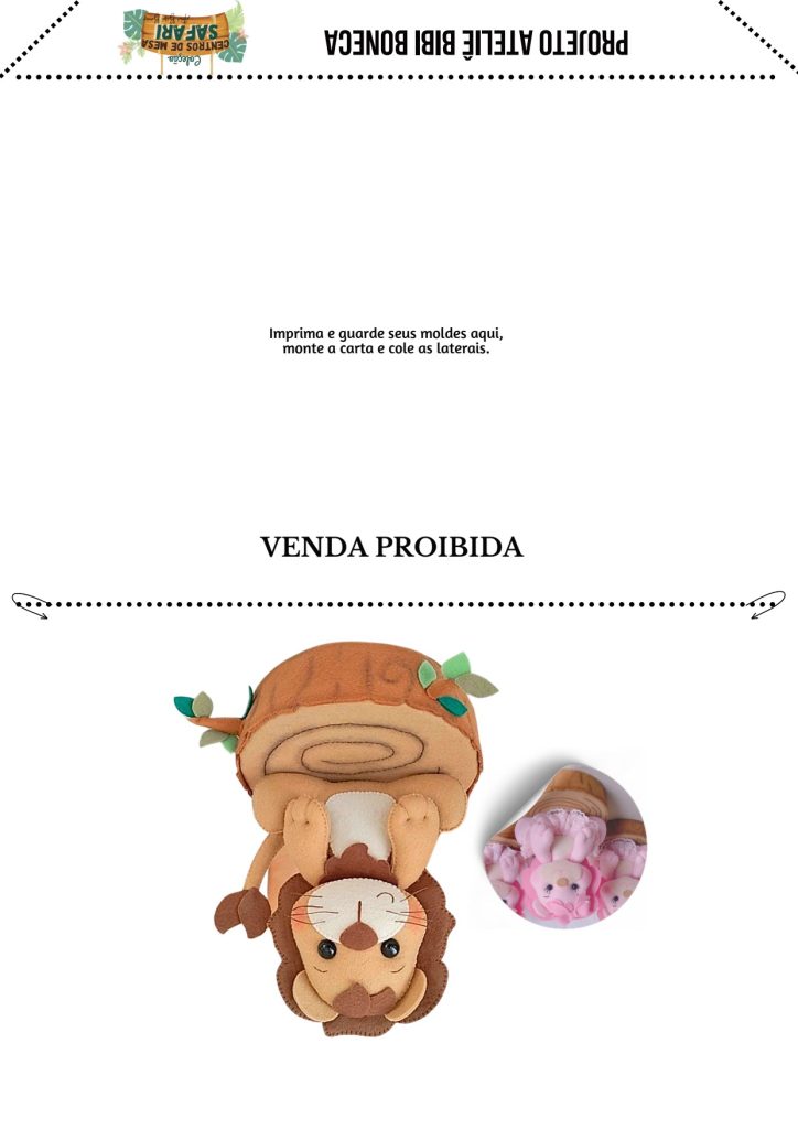 Centro de mesa leão de feltro – sucesso o ano todo - molde parte 5