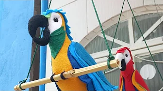 Como estruturar a arara de feltro no pêndulo