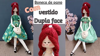 Como fazer boneca de pano com vestido dupla face
