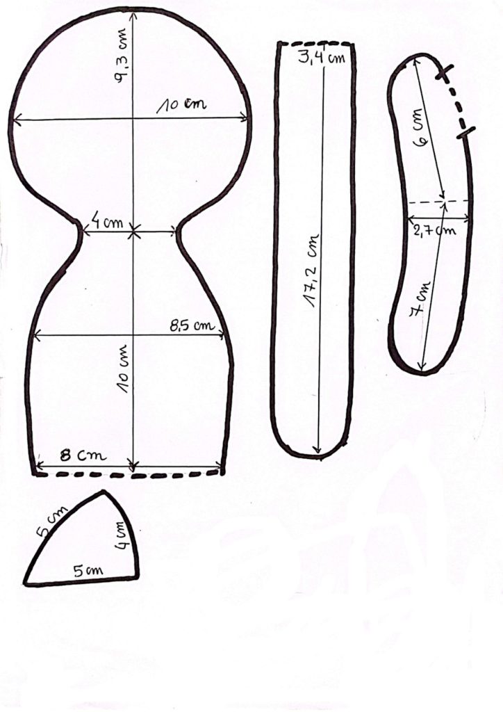 Como fazer boneca gatinha de tecido muito fácil com roupa removível - molde parte 2