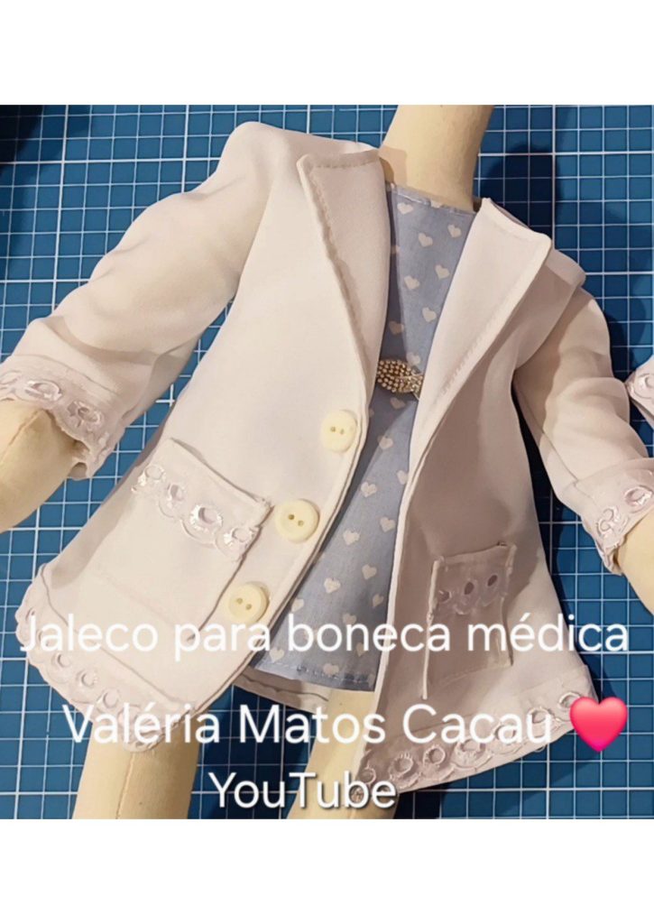 Como fazer jaleco fácil para boneca médica - molde parte 1
