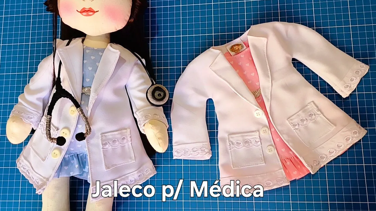 Como fazer jaleco fácil para boneca médica