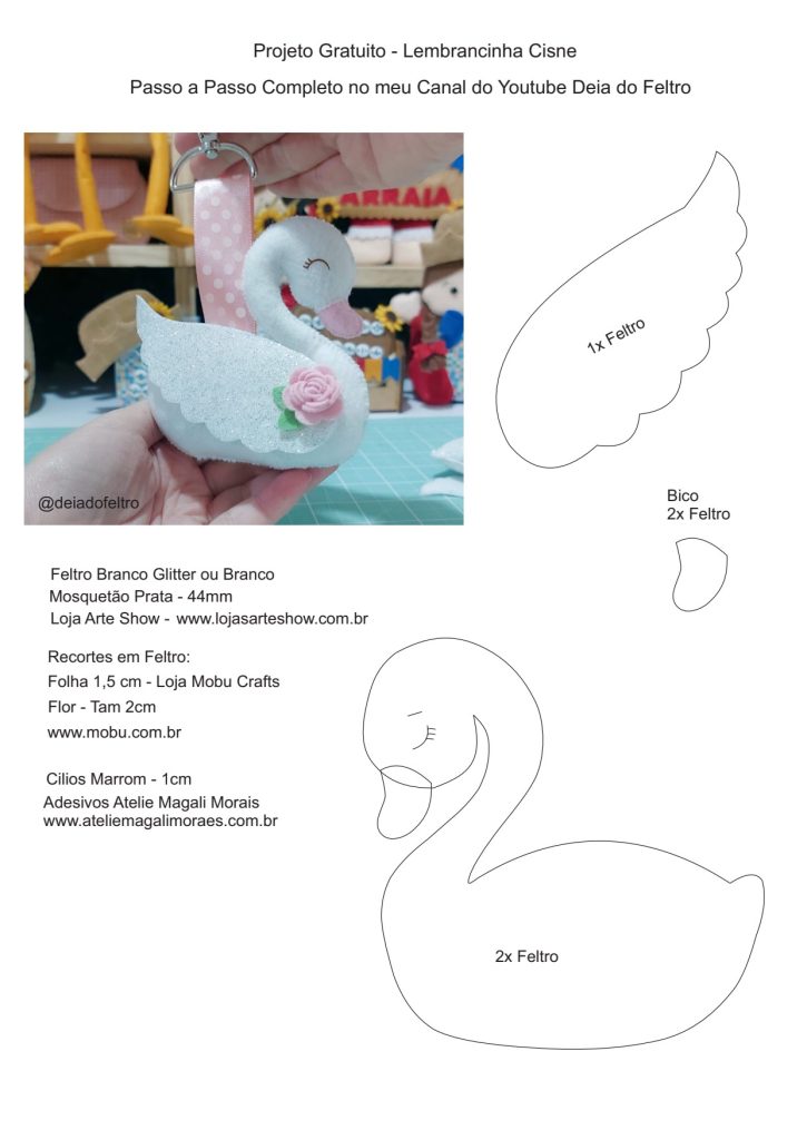 Como fazer lembrancinha de cisne - molde parte 1