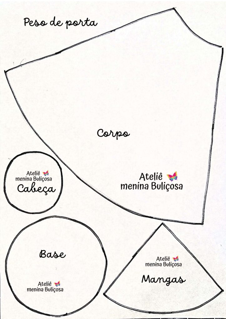 Como fazer peso de papel de boneca de pano japonesa - molde parte 1