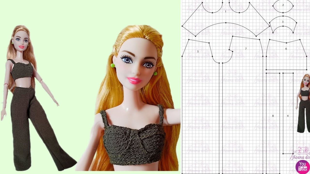 Corpete e calça pantalona para Barbie