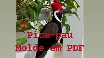 Pássaro pica-pau de feltro 3D