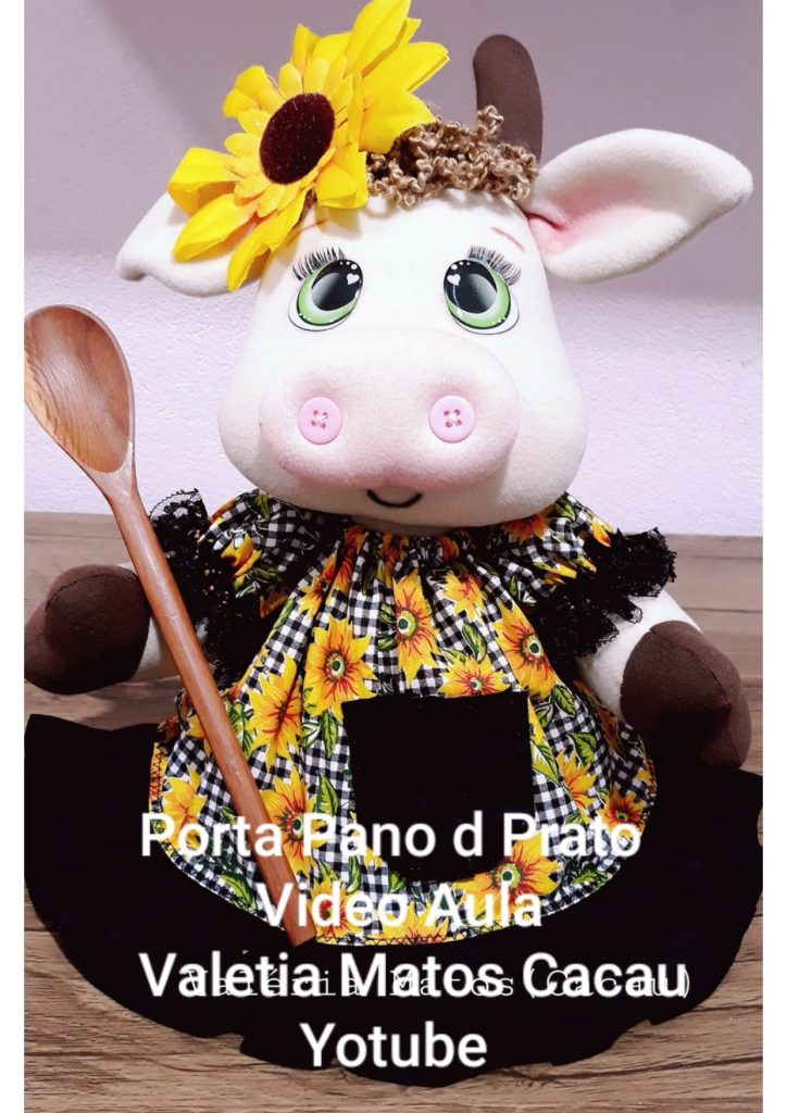 Porta-pano de prato vaquinha para fazer e vender muito - molde parte 1