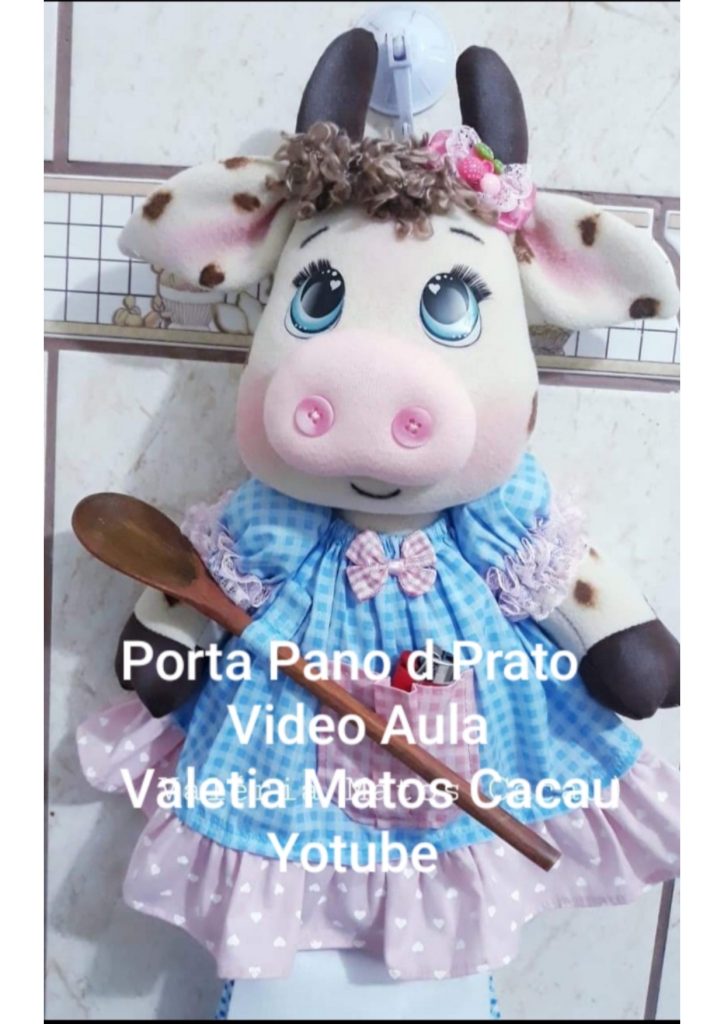 Porta-pano de prato vaquinha para fazer e vender muito - molde parte 4