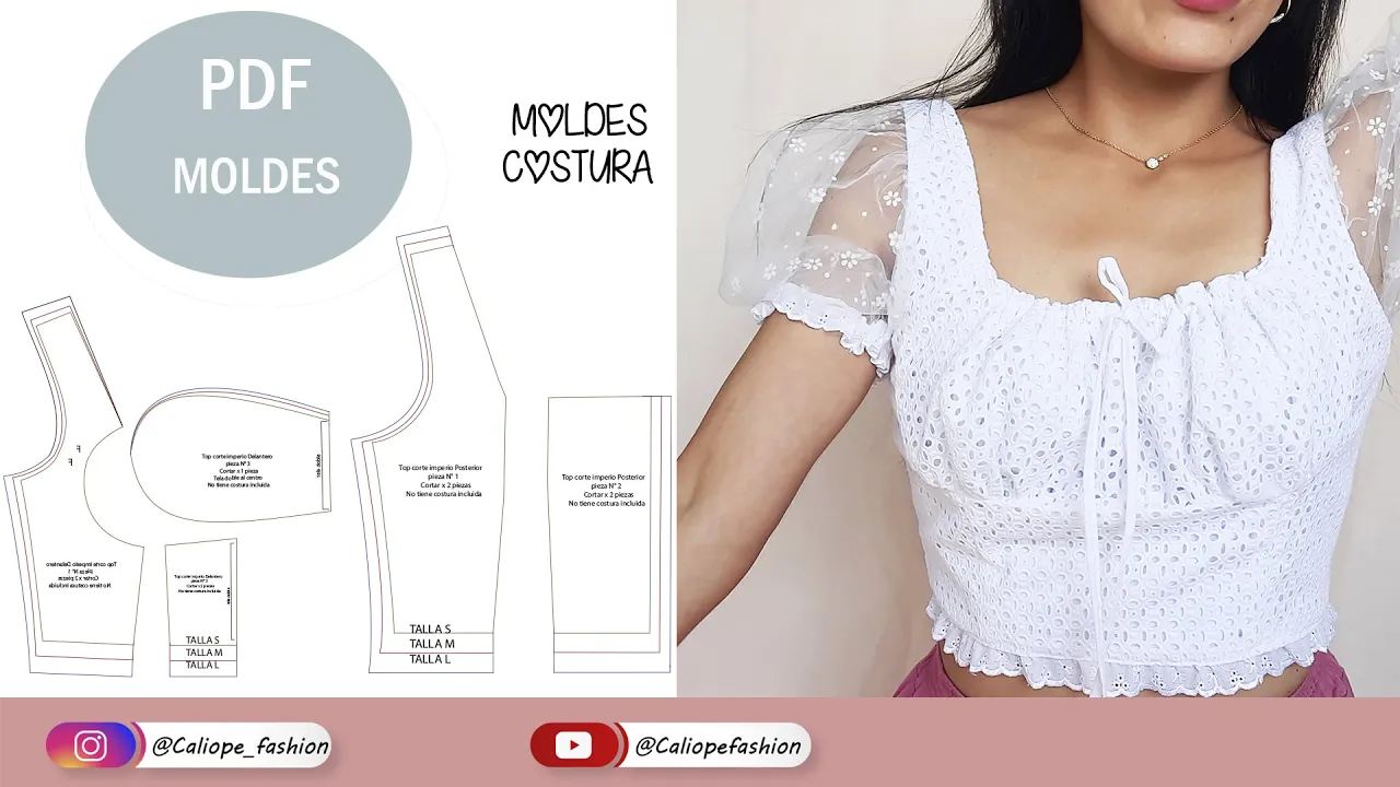 Top camponesa com manga bufante – corte e costura
