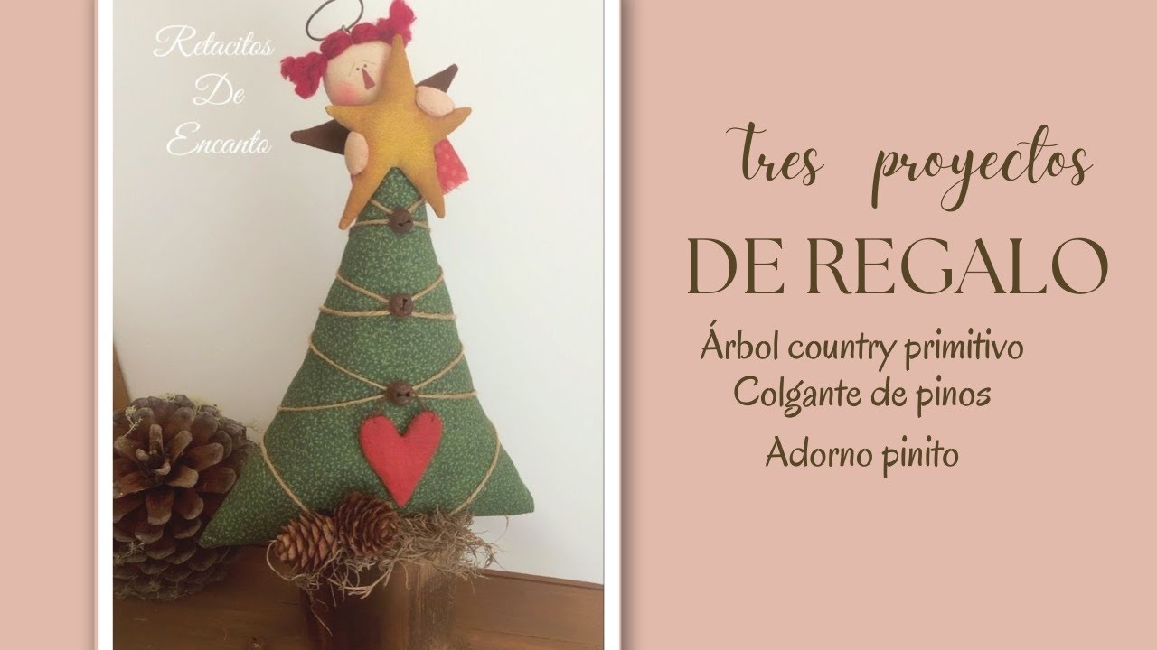 Três projetos de tecido com triângulos para decorar o Natal