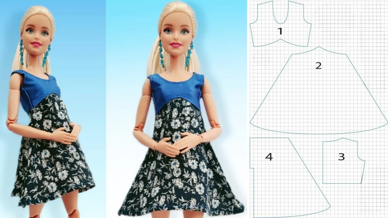 Vestido de gestante para Barbie