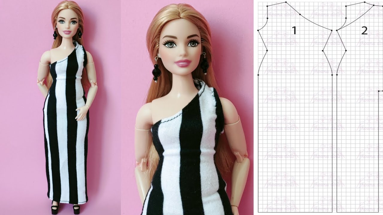 Vestido longo para Barbie Curvy modelo 135