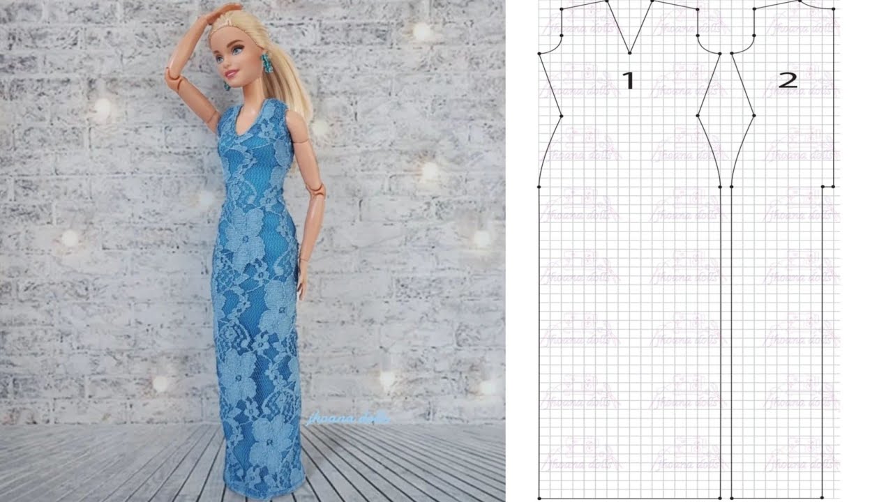 Vestido longo para Barbie modelo 102