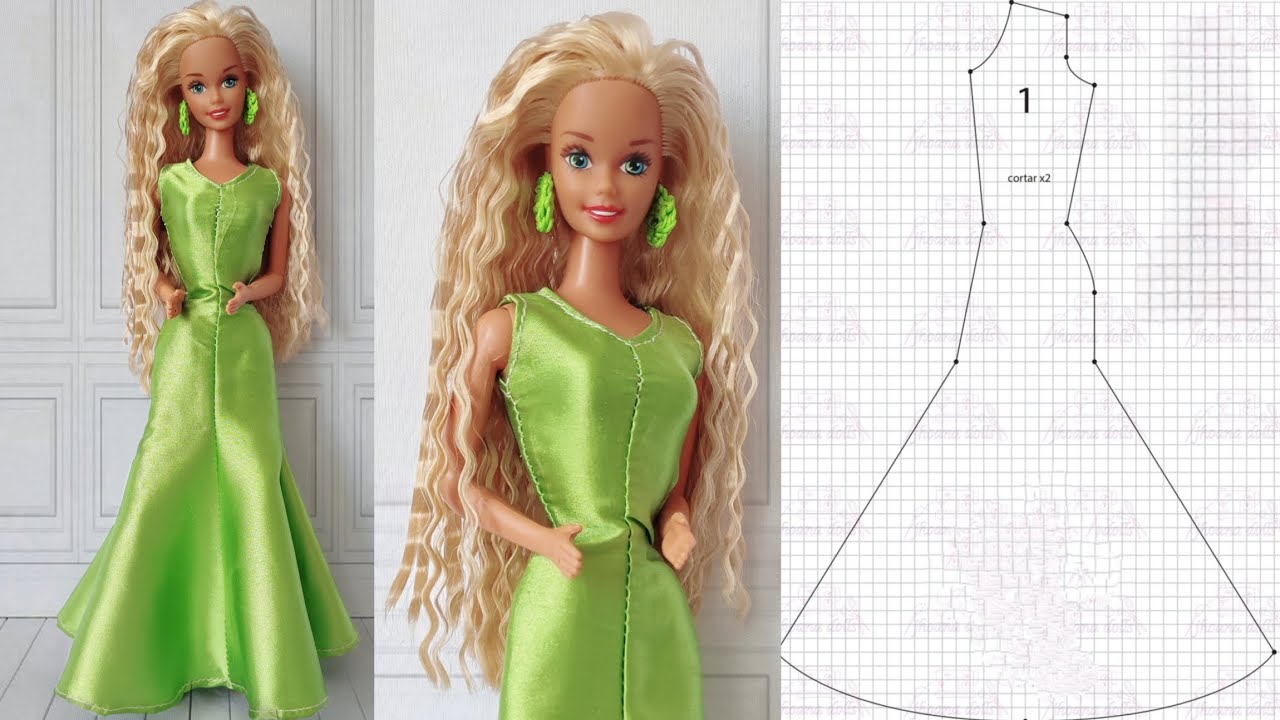 Vestido para Barbie antiga modelo 140