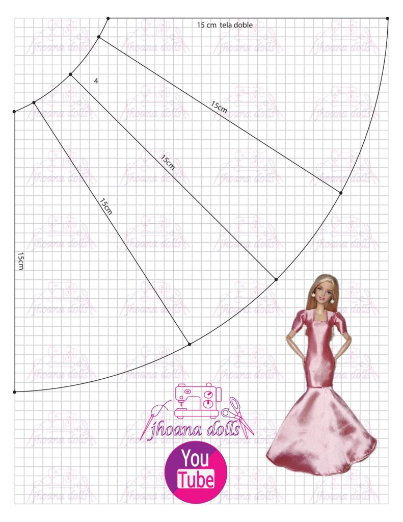 Vestido para Barbie modelo 177 - molde parte 2